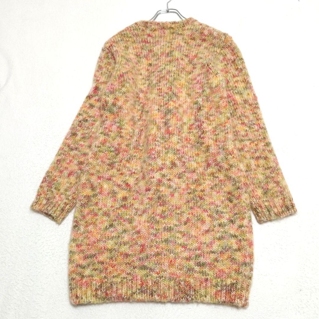 マドモアゼルノンノン　モヘヤブレンドカーディガン　ロング丈　マルチカラー