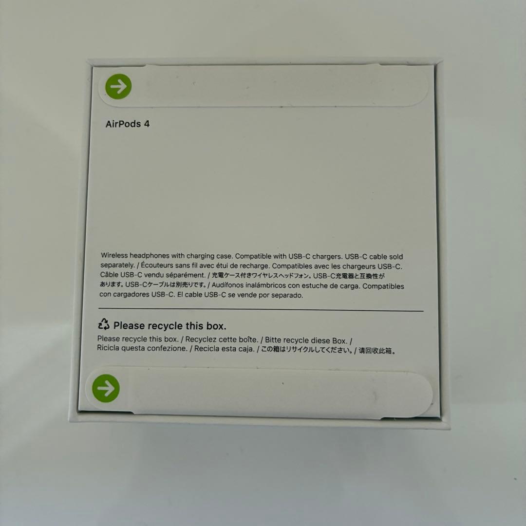 アップルストアで2025年12月購入AirPods 4新品未開封