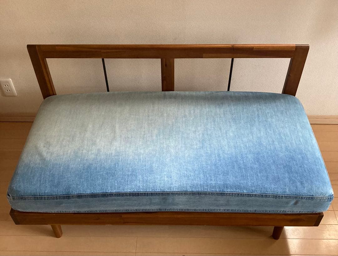 ★【unico】ウニコ スウェラ デニムソファ（ベンチバックレスト） ブルー★