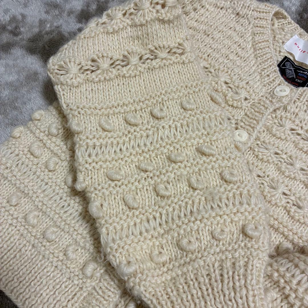 bulledesavon 手編みカーディガンハンドメイド　ネパールハンドニット