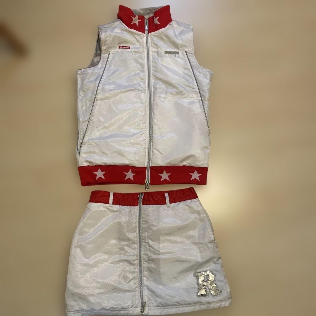 値下げ！ラッセルノ　リバーシブル中綿ベスト スカート上下セット