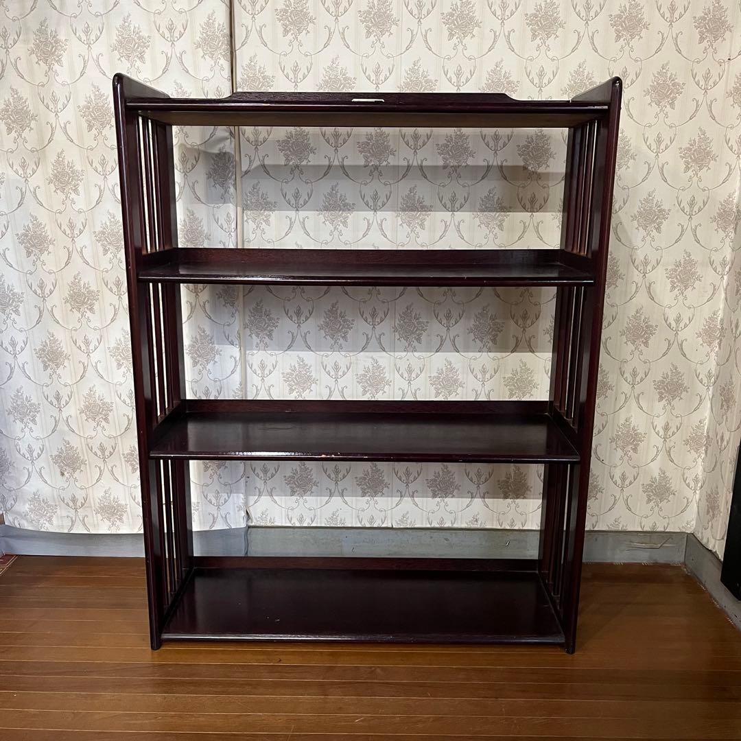 【アンティーク】昭和レトロ 木製 オープンラック 飾り棚 本棚 ウッドシェルフ