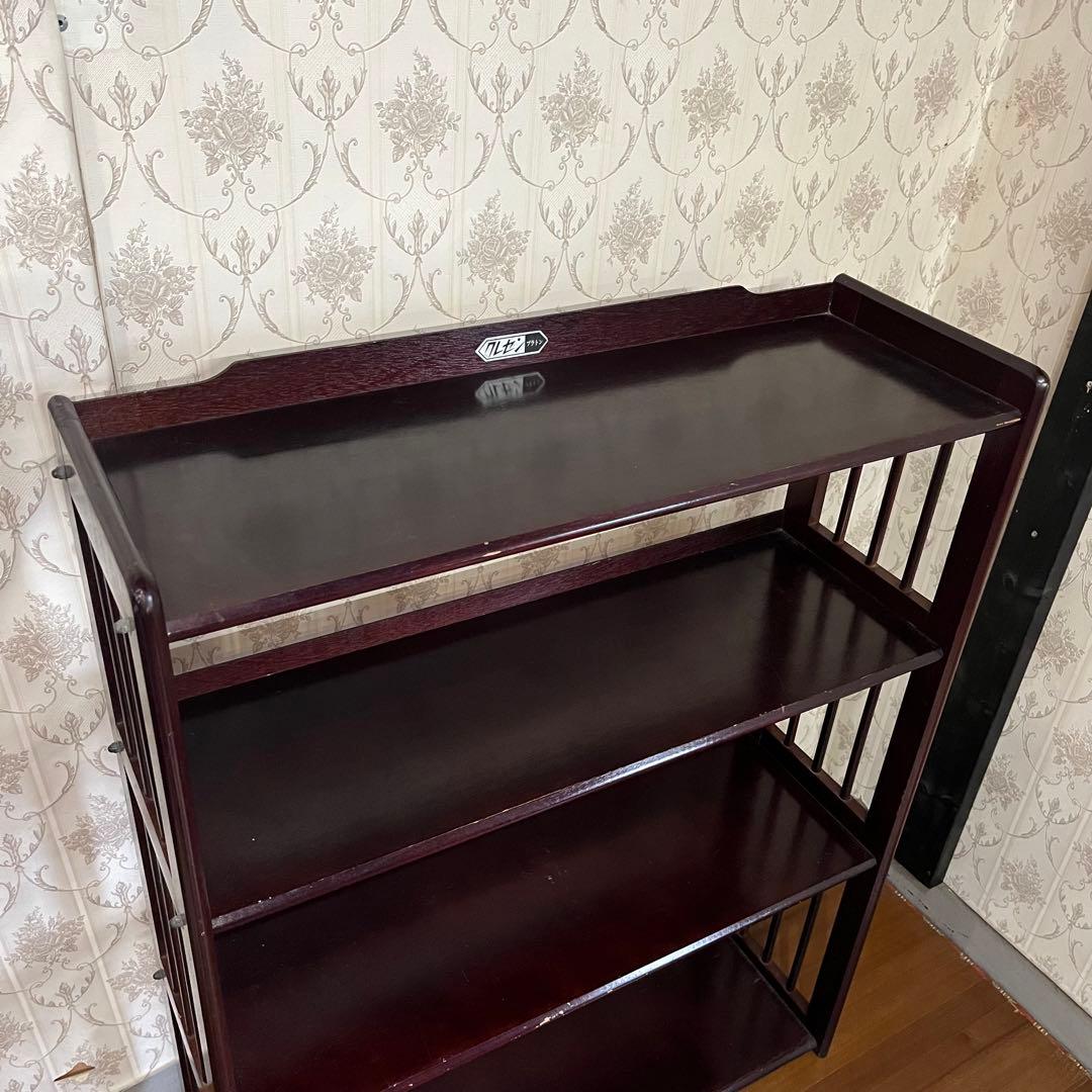 【アンティーク】昭和レトロ 木製 オープンラック 飾り棚 本棚 ウッドシェルフ