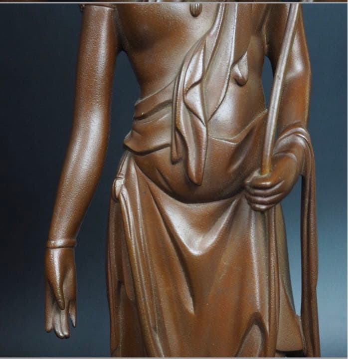 送料無料　高村光雲作　銅製聖観音之像　共箱　高さ38.5ｃｍ