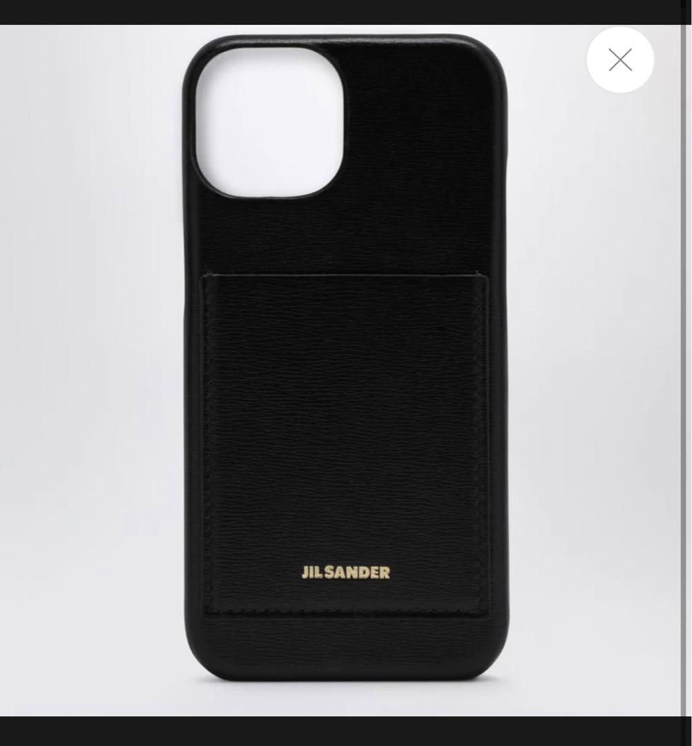 JIL SANDER iPhone15ケース 黒 レザー カードポケット付き
