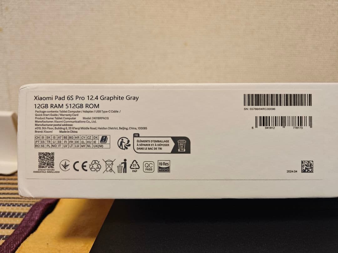 Androidタブレット本体 Xiaomi Pad 6s Pro 12.4