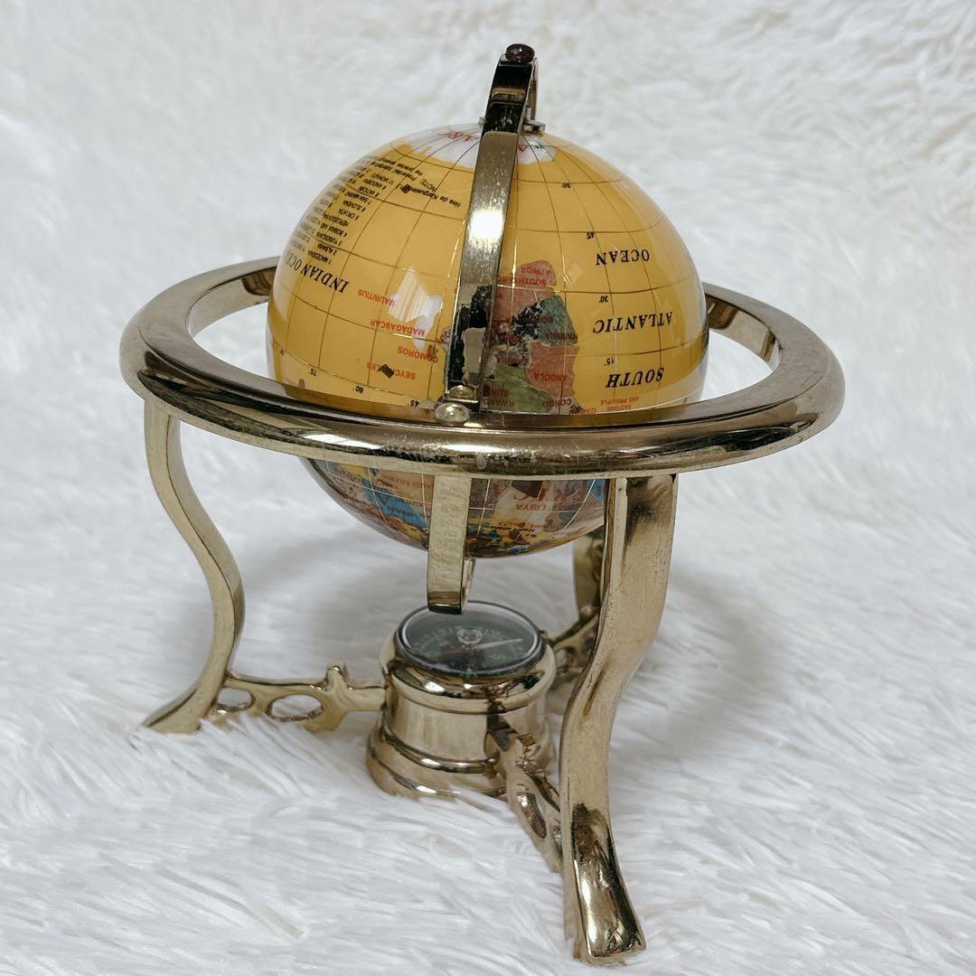 ✨希少✨ アンティーク地球儀 ゴールドスタンド 方位磁針付 猫脚 vendage