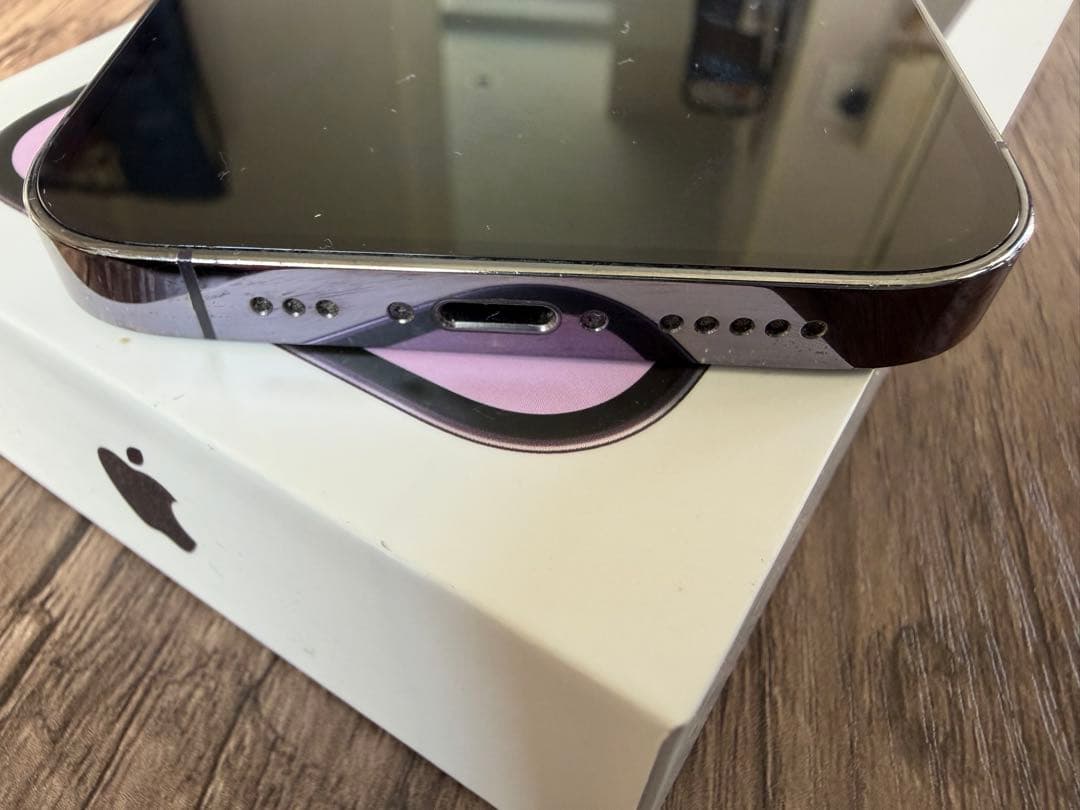 iphone14pro 128gb ディープパープル☆美品 最大容量75%