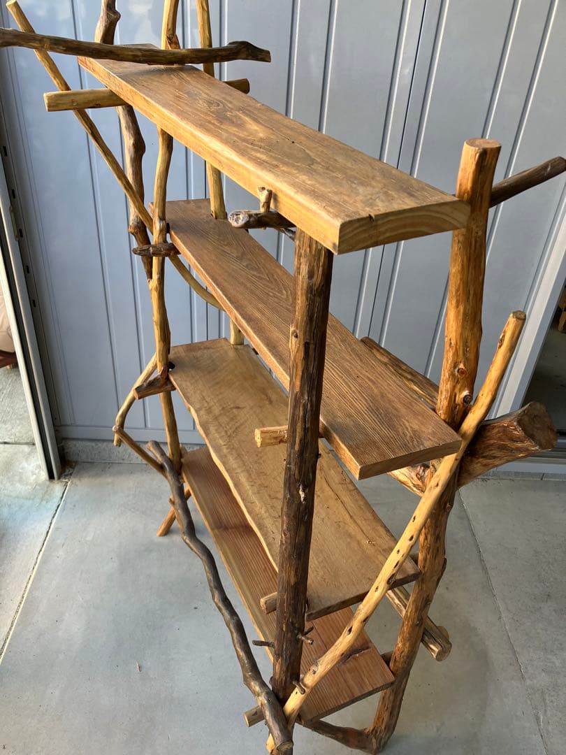 流木棚４段、ハンドメイド、取り外し自在