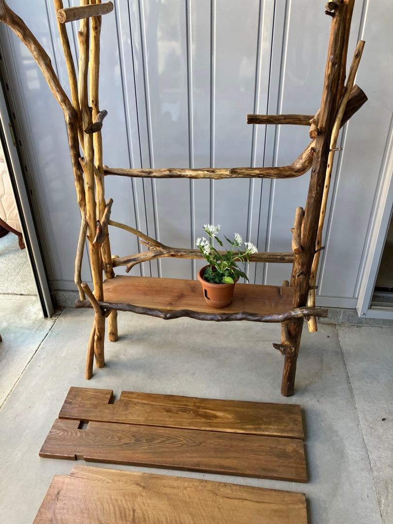 流木棚４段、ハンドメイド、取り外し自在