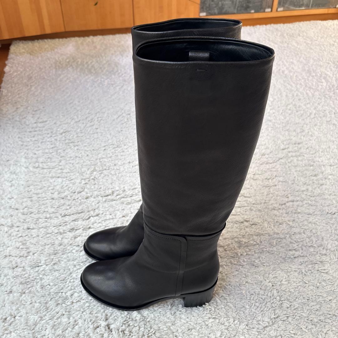Max Mara マックスマーラロングブーツレザー黒美品