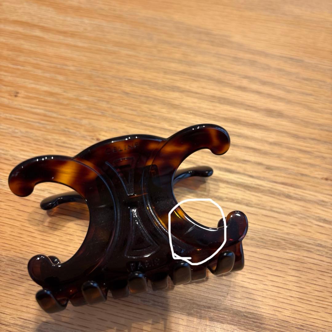 CELINE ラージヘアクロー アセテート ダークハバナ