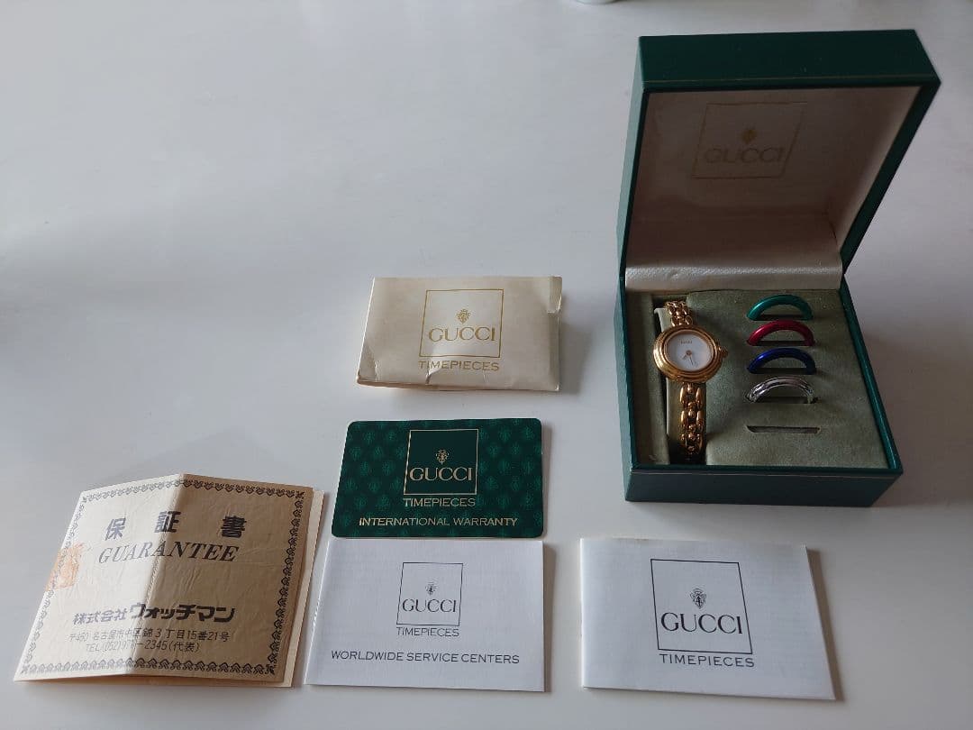 GUCCI ゴールド時計 交換用ベゼル付き【ジャンク扱い】