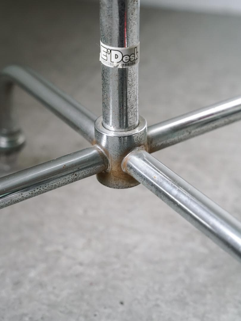 ヴィンテージ アイアン 昇降式ガラステーブル　ミッドセンチュリー モダン