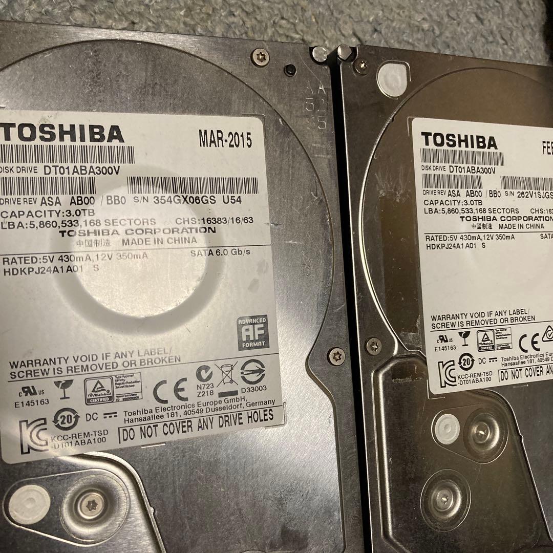 TOSHIBA DT01ABA300 3TB HDD 2台