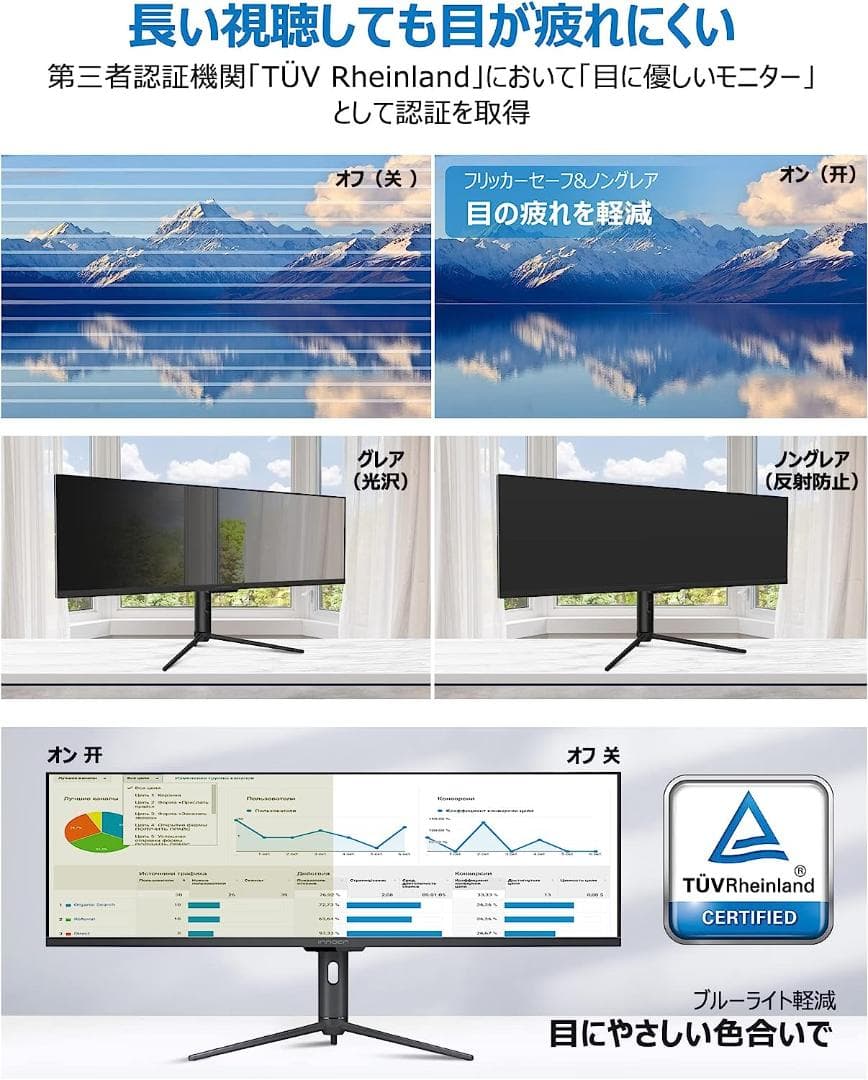 Innocn 43.8インチ モニター ウルトラワイド pc モニター