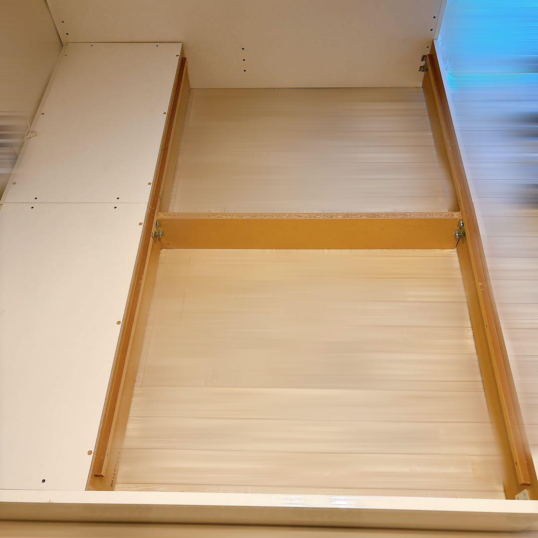 ニトリ クイーンサイズ ベッドフレーム 収納付き ホワイト