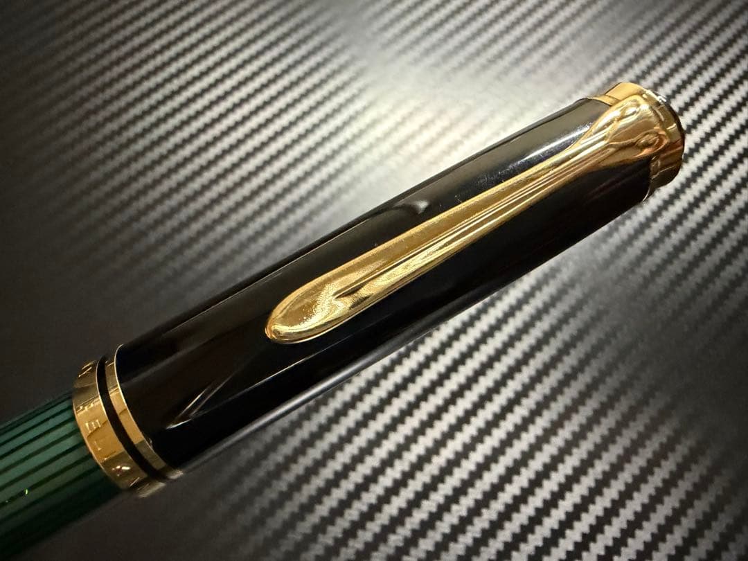 未使用に近い ペリカン PF刻印 スーベレーン M800 緑縞 BB 万年筆