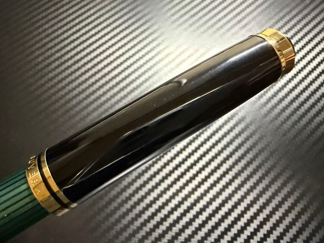 未使用に近い ペリカン PF刻印 スーベレーン M800 緑縞 BB 万年筆