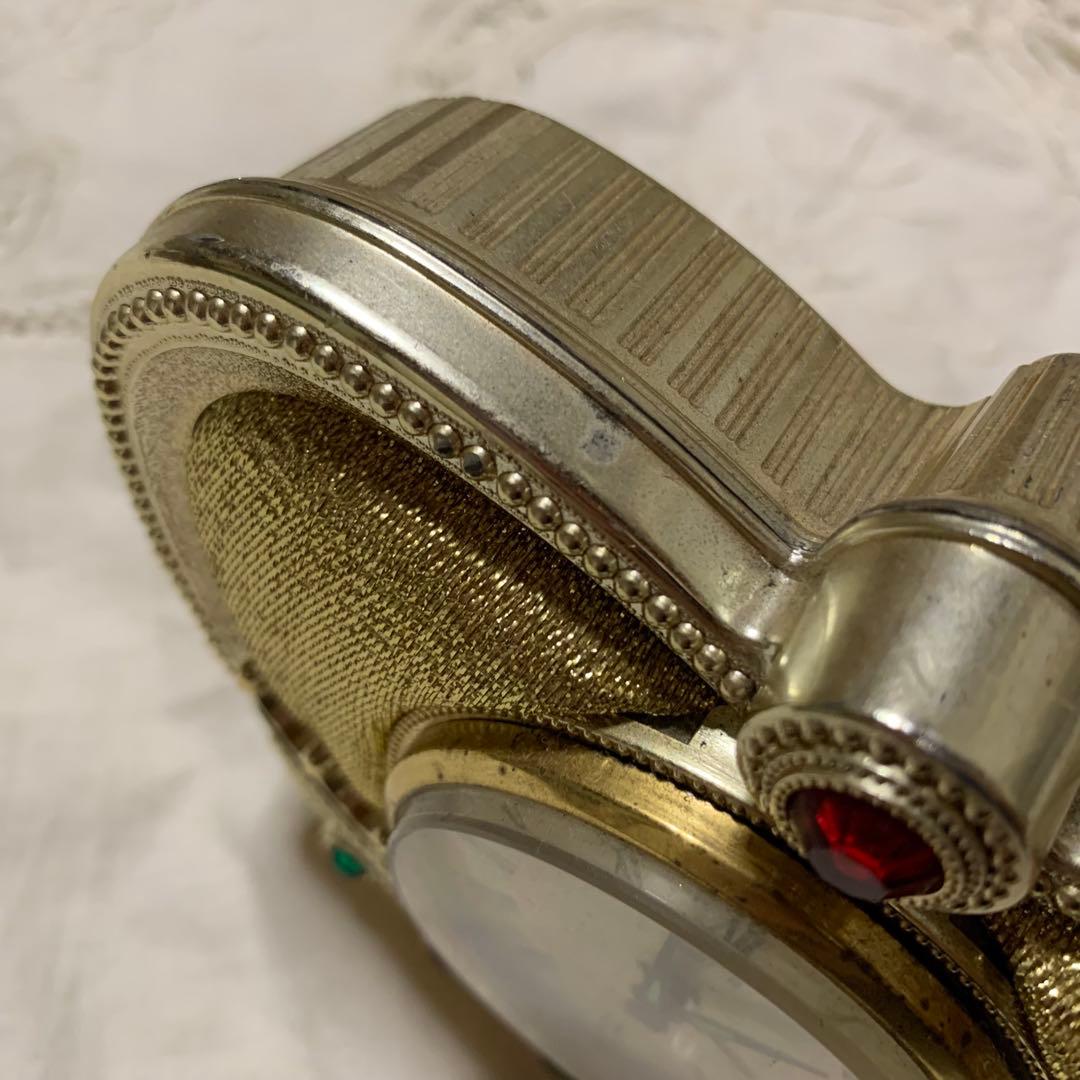 1990年代　UN レトロで珍しい手巻き式置き時計　稼働品