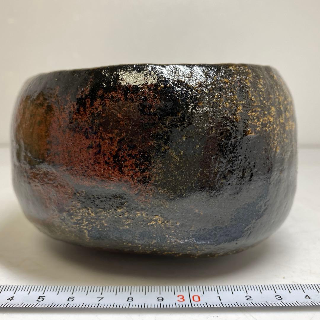 ☆茶3佐々木昭楽 光悦写 紙屋 黒楽茶碗 共箱 東T8-0209①