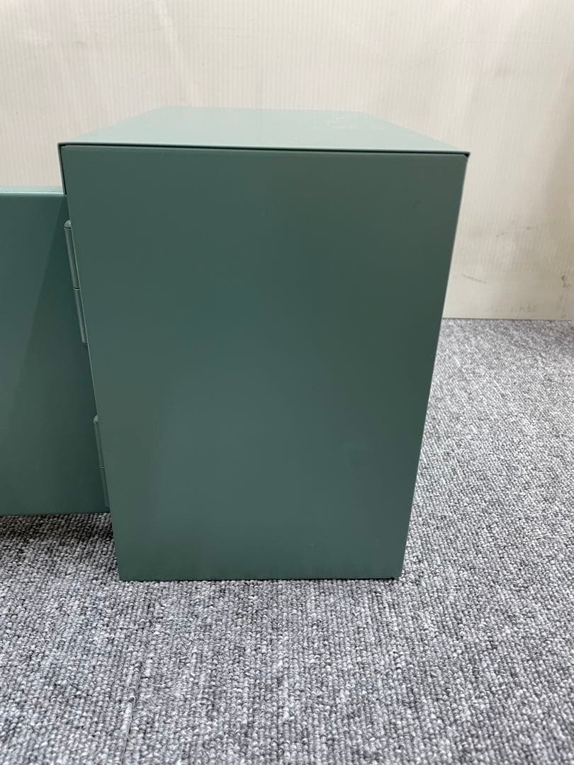 三和化研 ダイヤル式 金庫 緑色 鍵付き