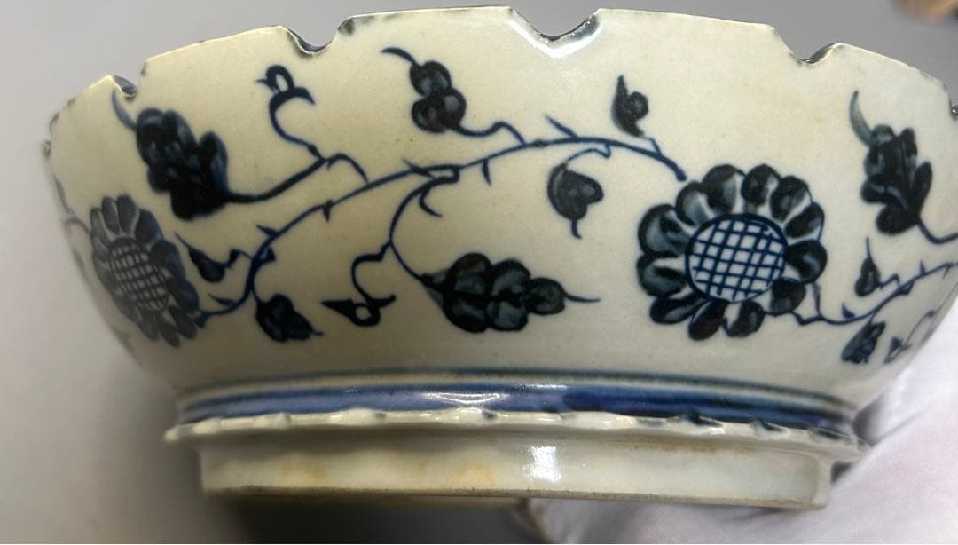 中国古陶器 青花磁器鳳紋 大明正德在銘　旧家蔵出し、古美術、縁起物、一点物ボウル