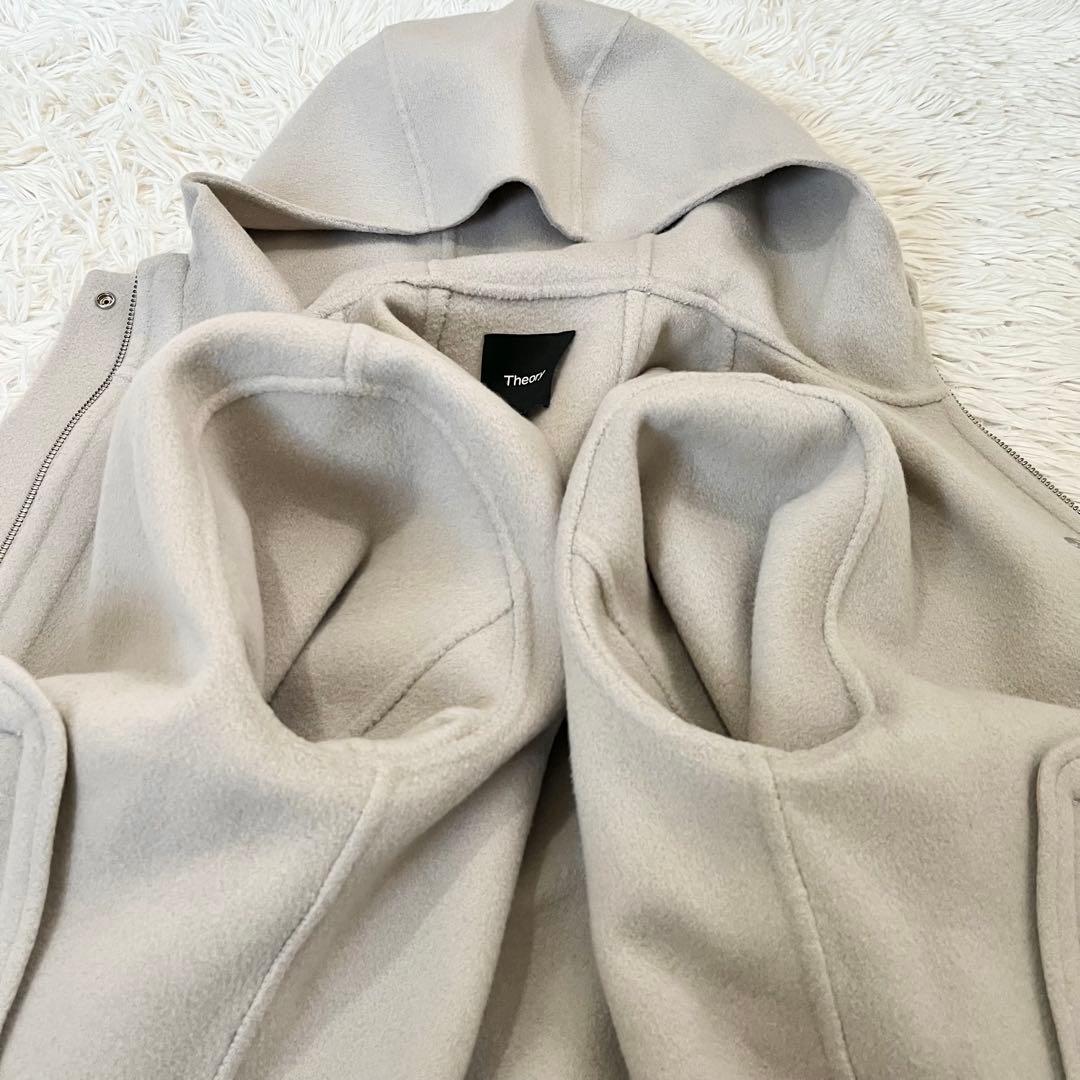 ✨美品✨セオリー　23AW ダブルフェイスウールコート　カシミヤ混　グレー