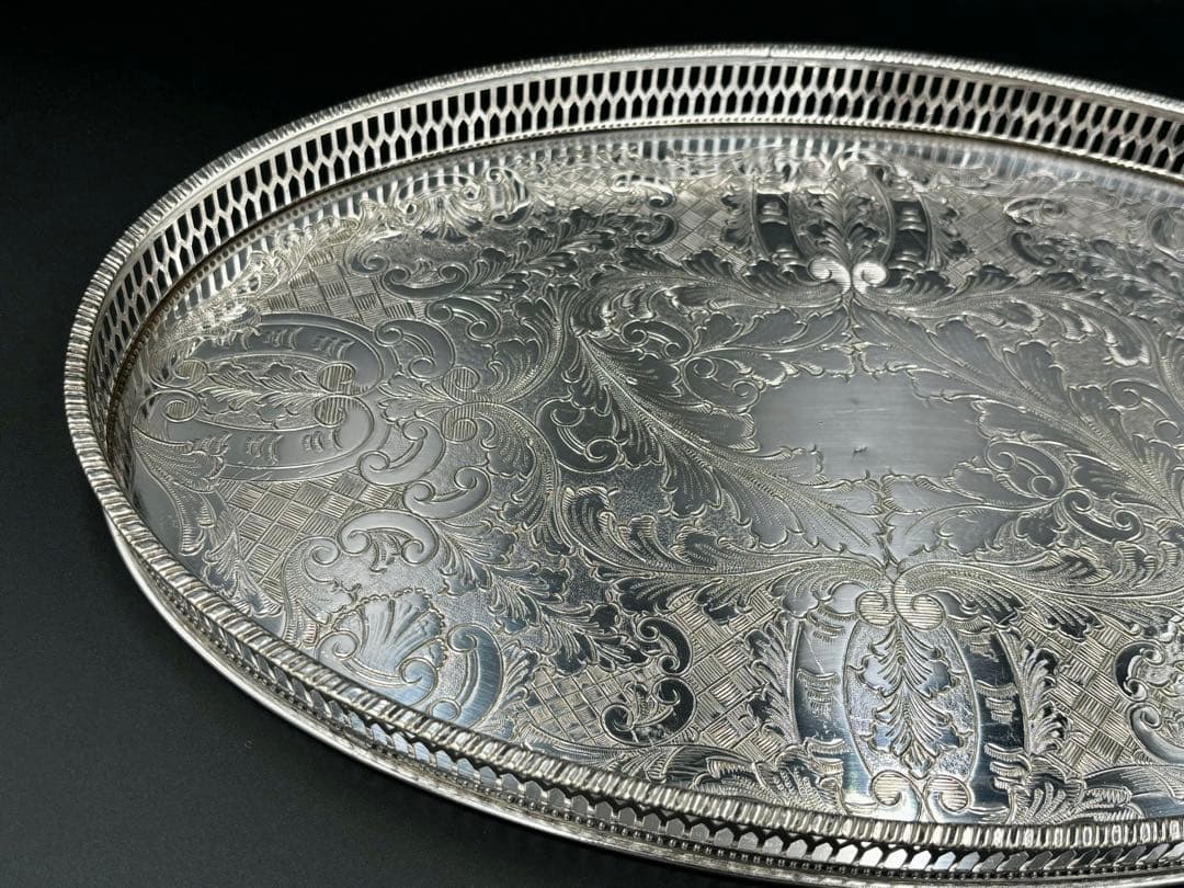 専用　英国アンティーク　Viners of Sheffield 銀メッキトレイ