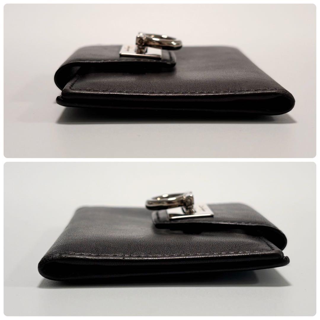 サルヴァトーレフェラガモ 名刺入れ カードケース ガンチーニ シルバー金具 本革