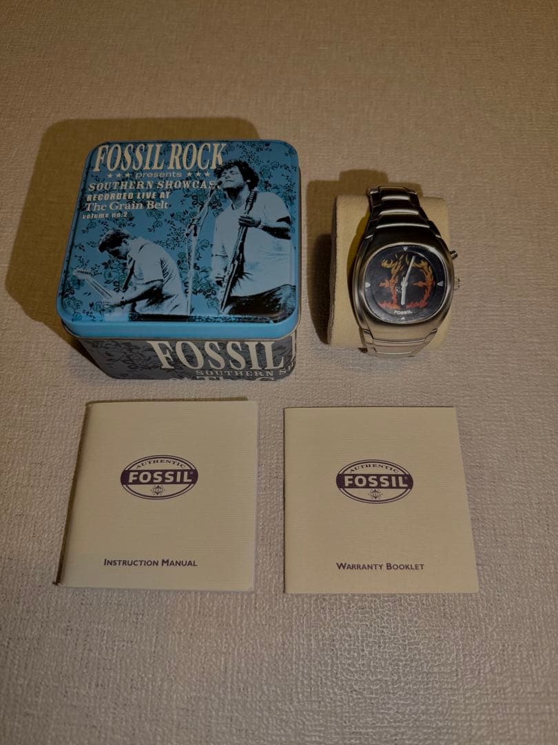 【二日間限定価格】【美品・付属品あり】Fossil big tic flame