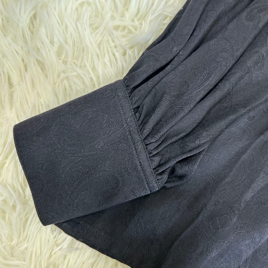 【Christian Dior】 CD シルク100% バックボタン ブラウス