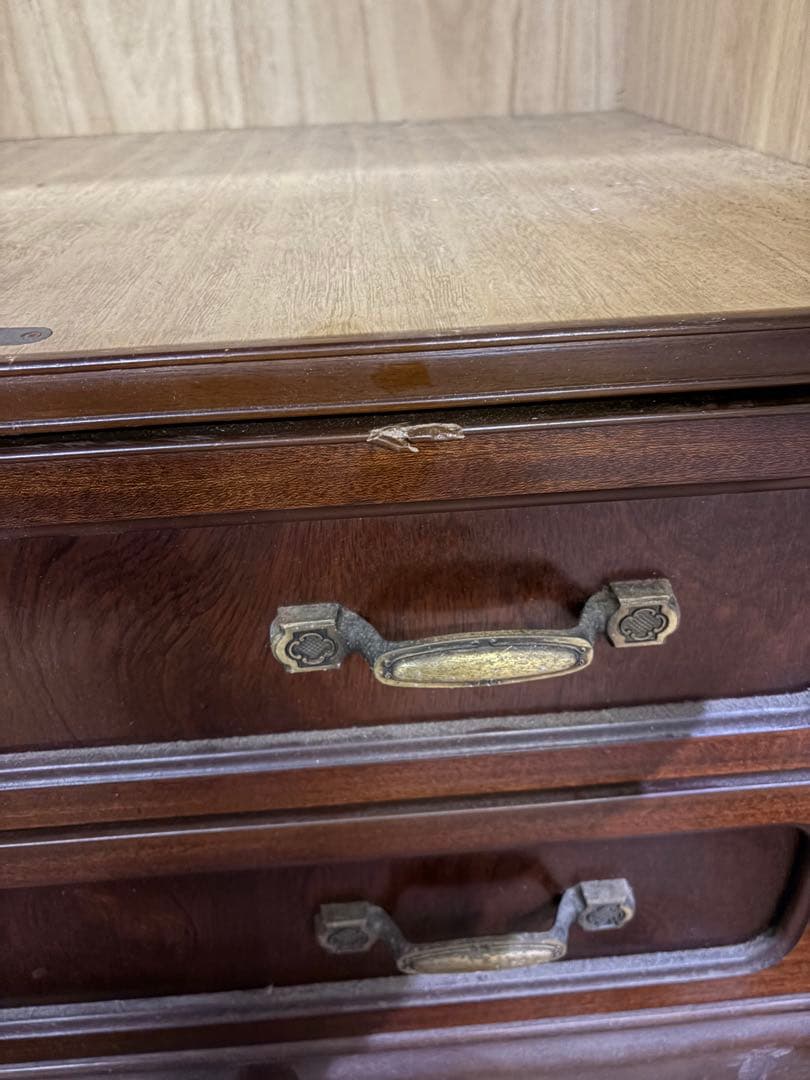 天然木化粧板　婚礼タンス 3ドア 2引き出し