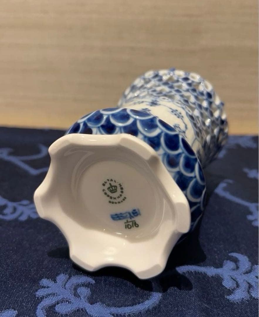 美品◼️ブルーフルーテッド フルレース ベース 11.5cm