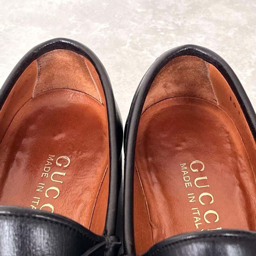 美品✨GUCCI グッチ ラグソール ホースビット ローファー 黒　22.5㎝