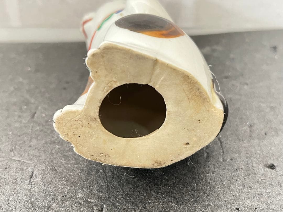 古美術 招き猫 陶器製 置物 骨董品 約12.5㎝