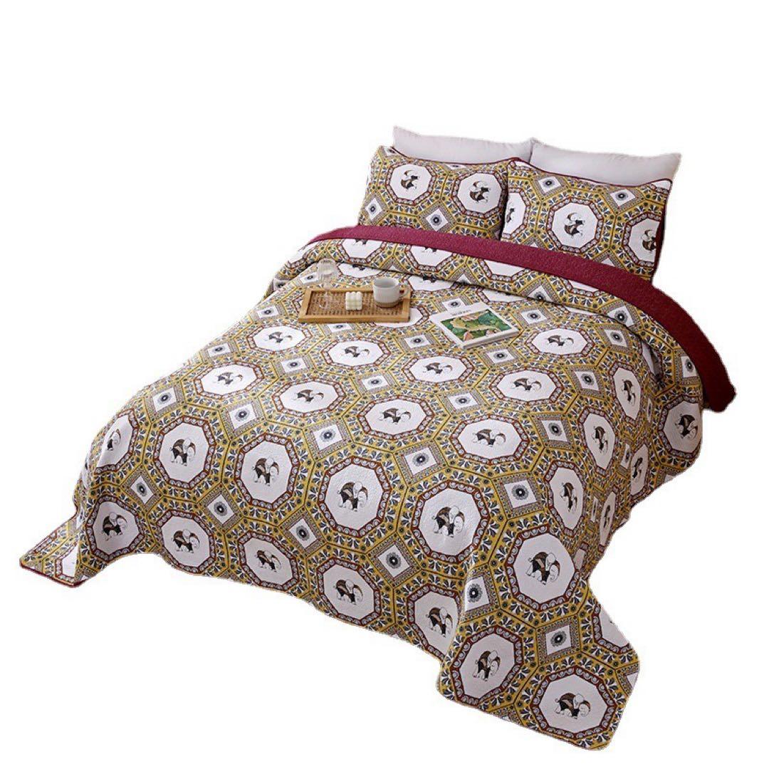 キルトベッドカバー3点セット綿マルチカバー キルティング 283