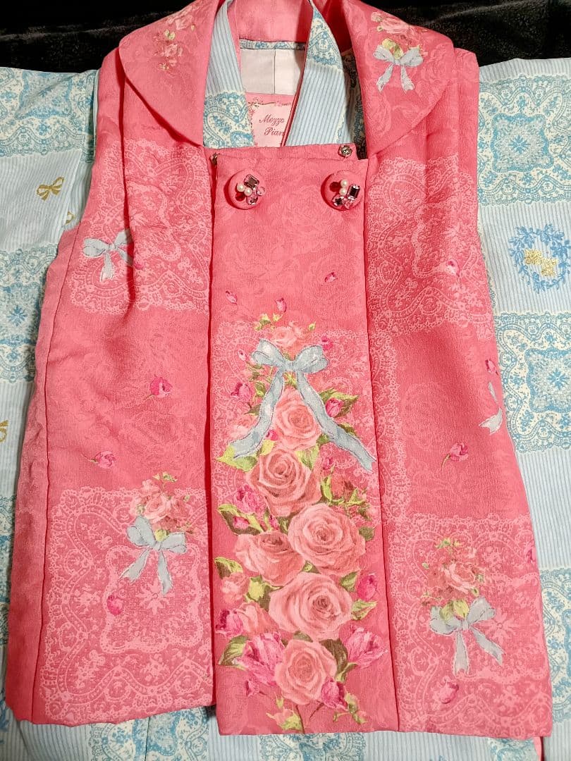 mezzo piano メゾピアノ　3歳　七五三　着物　被布セット　女の子　水色