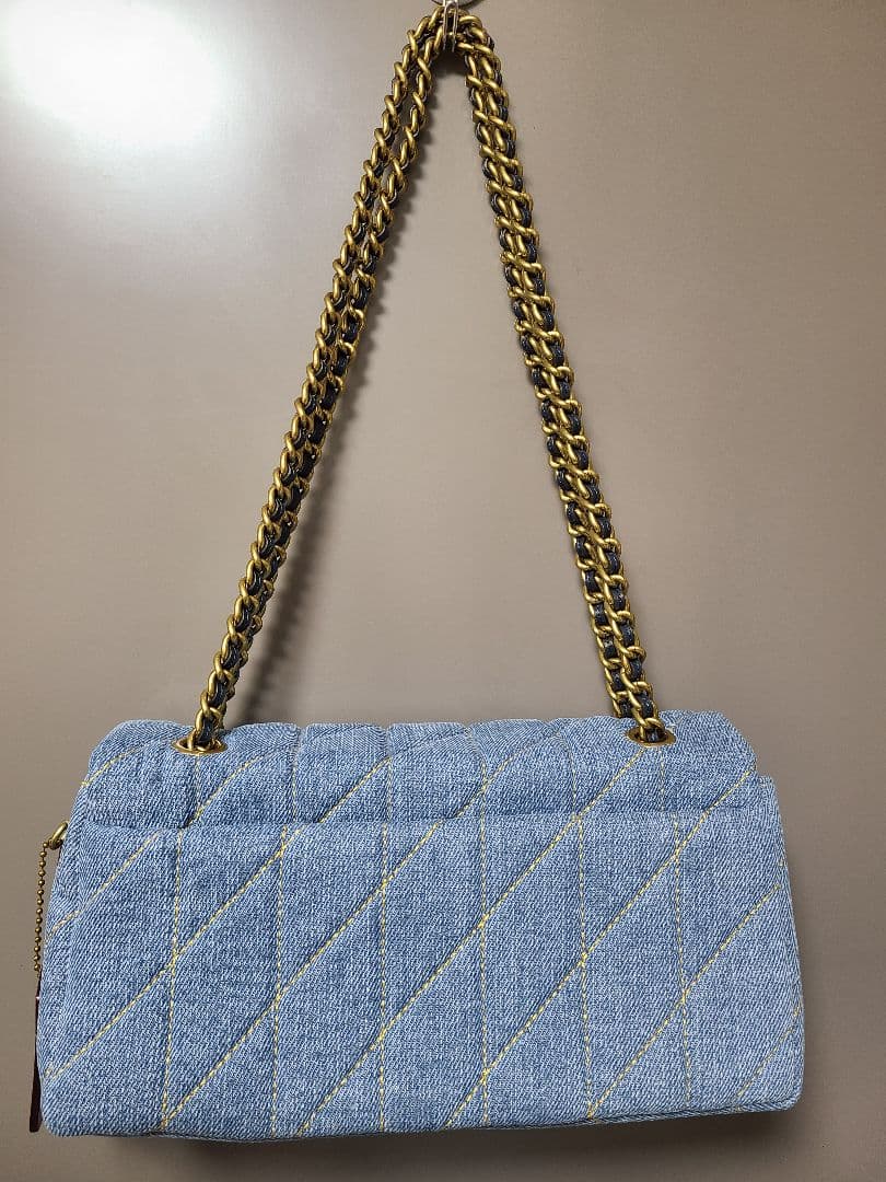 美品 COACH デニム キルティング ショルダーバッグ