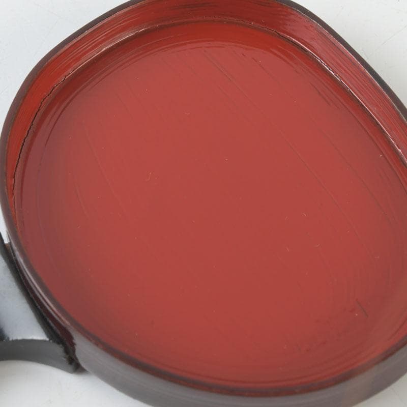 茶道具　輪島塗　茶平一斎作　鈴虫蒔絵　団扇形香合　共布共箱　V　9802