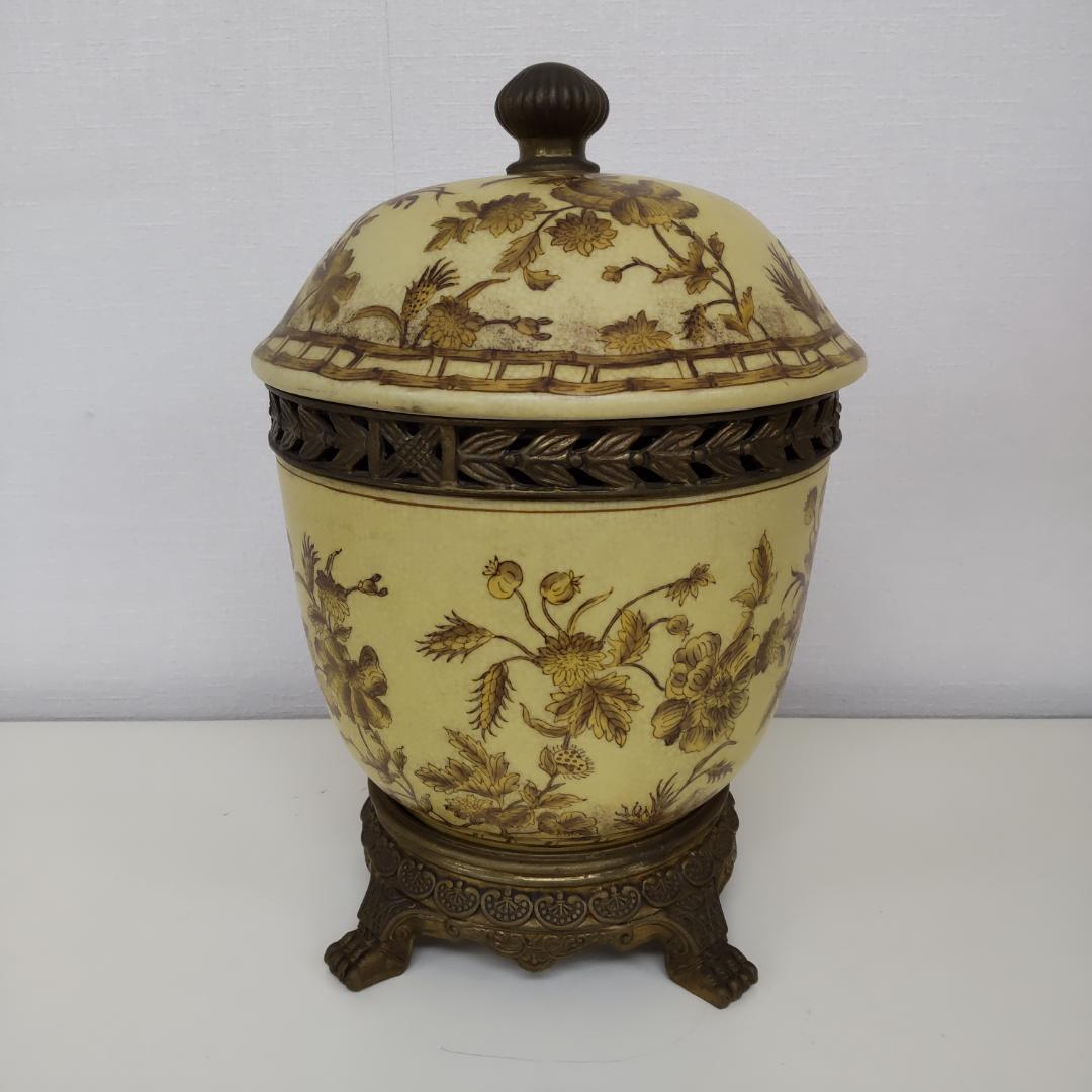 飾り壷　中国古玩　釉裏紅　インテリア　骨董風