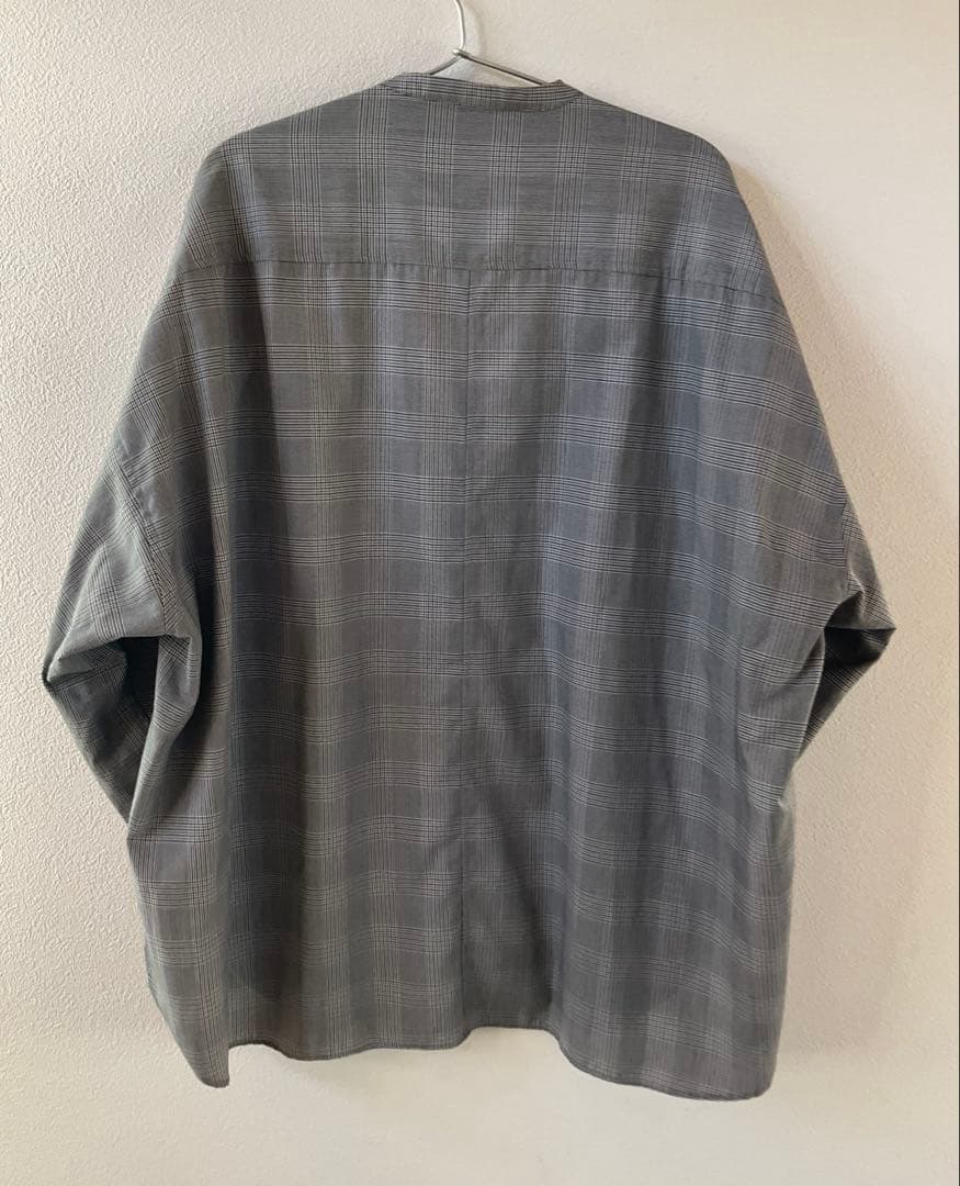 OHGA オーガ　グレー チェック柄 ボウタイシャツ