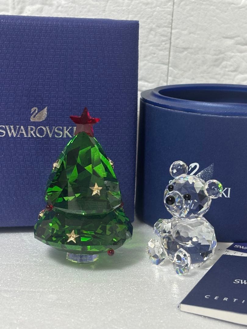 最安値 スワロフスキー クリスマスツリー グリーン おまけ くまさん付き
