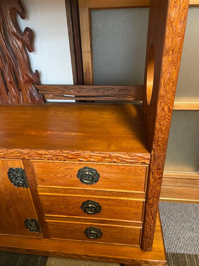 漆塗り　家具　屋久杉　茶箪笥
