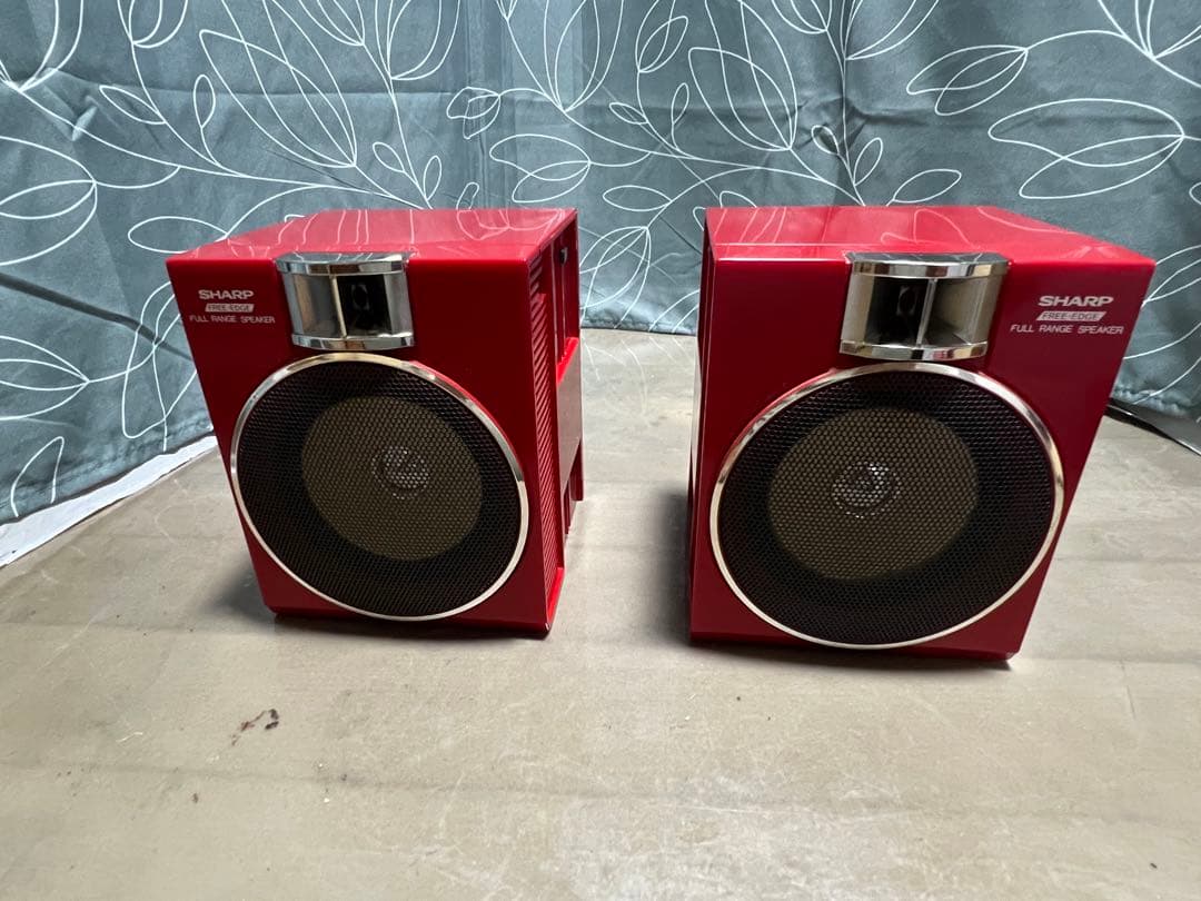 レトロ SHARP QT-88R 赤色 ラジカセ カセットデッキ