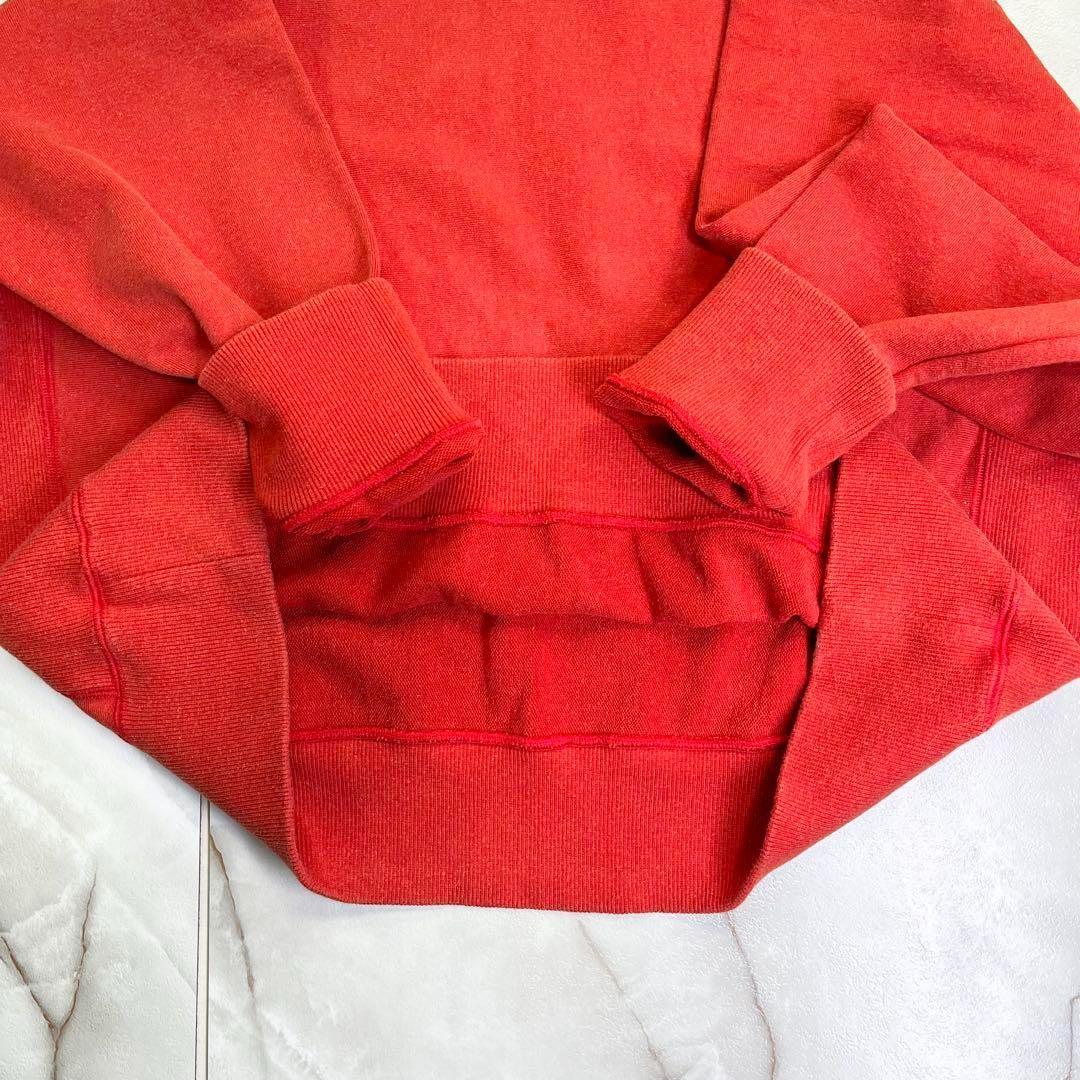 6 ROKU カラースウェットプルオーバー レッド 襟付き サイズFREE