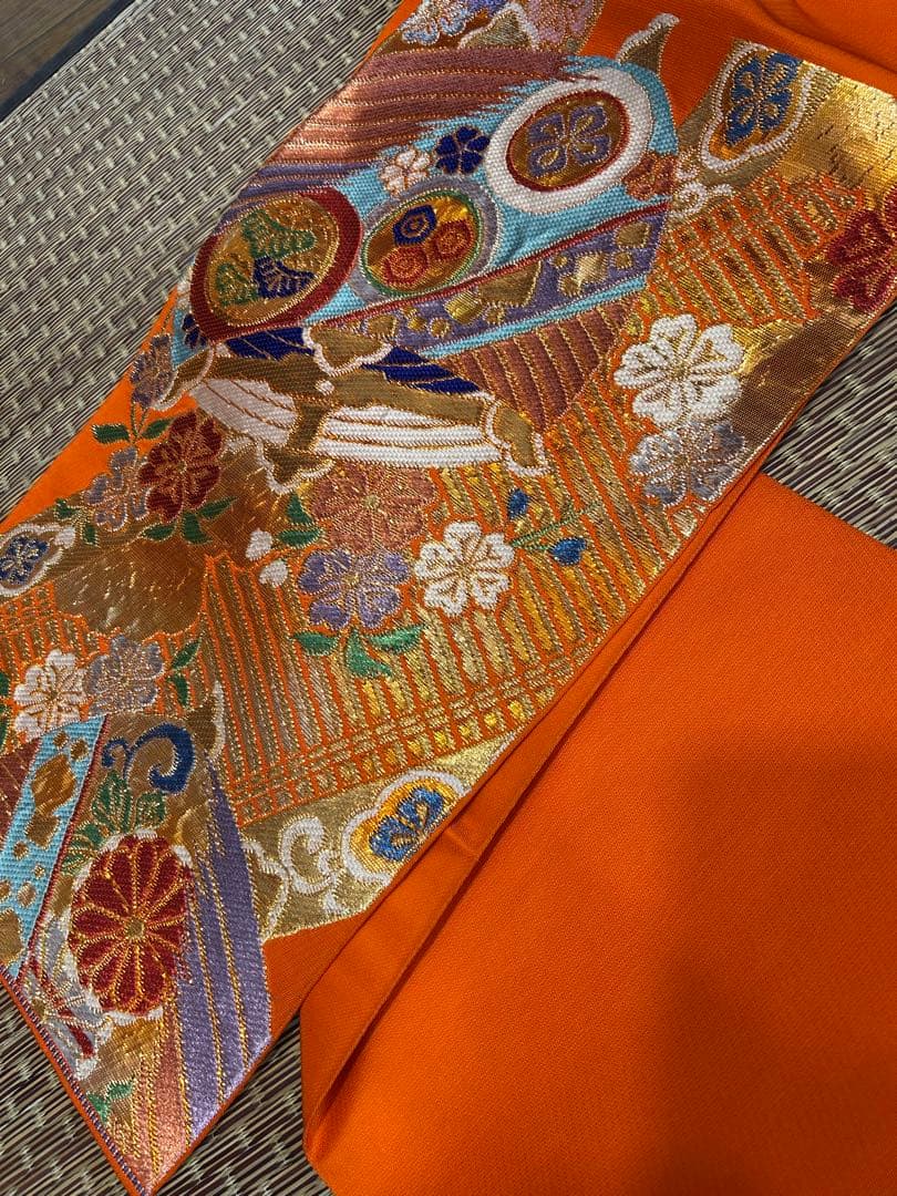 環美術織物　秀麗糸巻文　袋帯