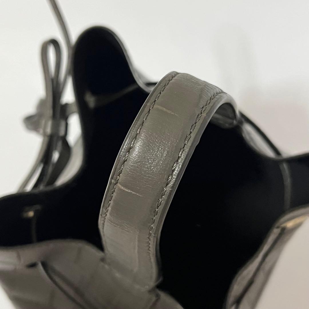 極美品✨現行ロゴ✨フルラ　コスタンザ　2way ショルダーバッグ　クロコ　黒色