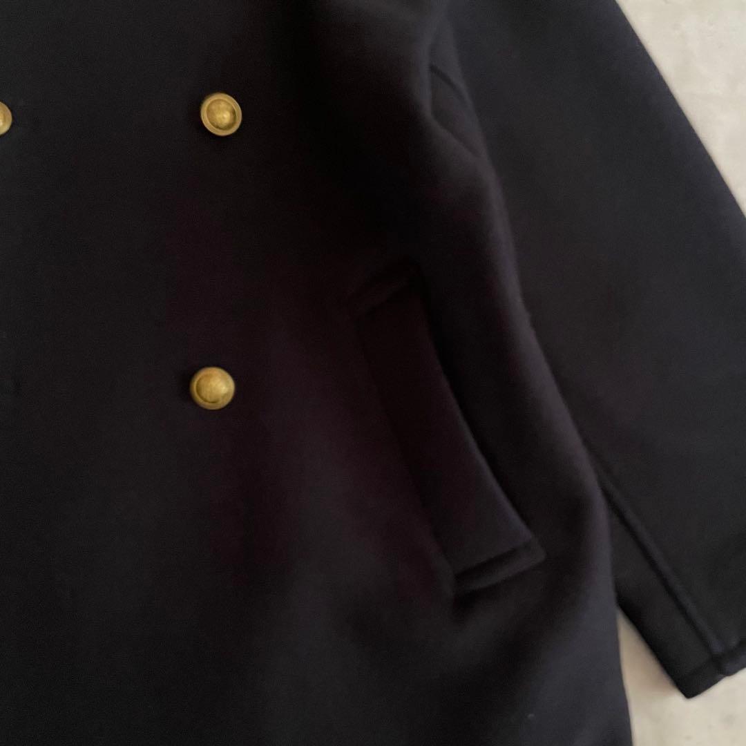 FRAMeWORK Super100 ダブルクロス Pコート 38 ネイビー