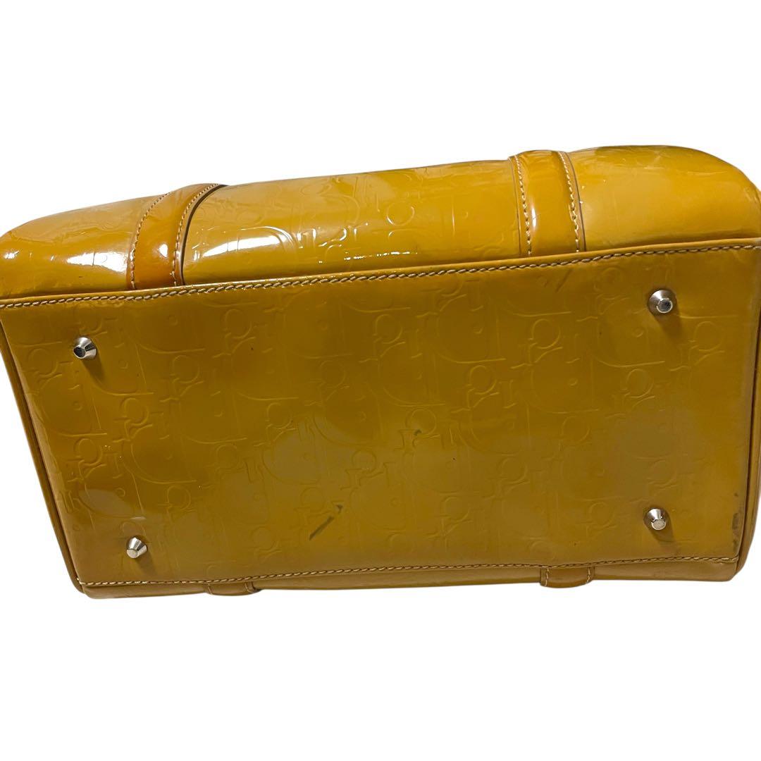 超希少色 クリスチャンディオール エンボス エナメル ミニボストン 黄色